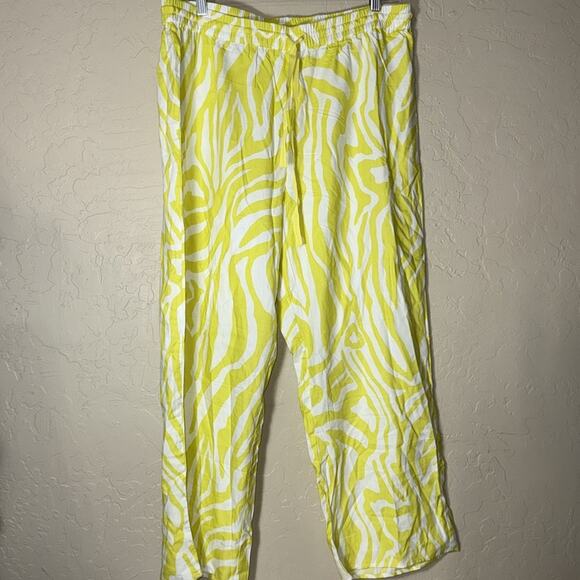 Anthropologie Abstract bright yellowWomen's Large Pull on Elastic Waist Pj pant - Picture 7 of 7